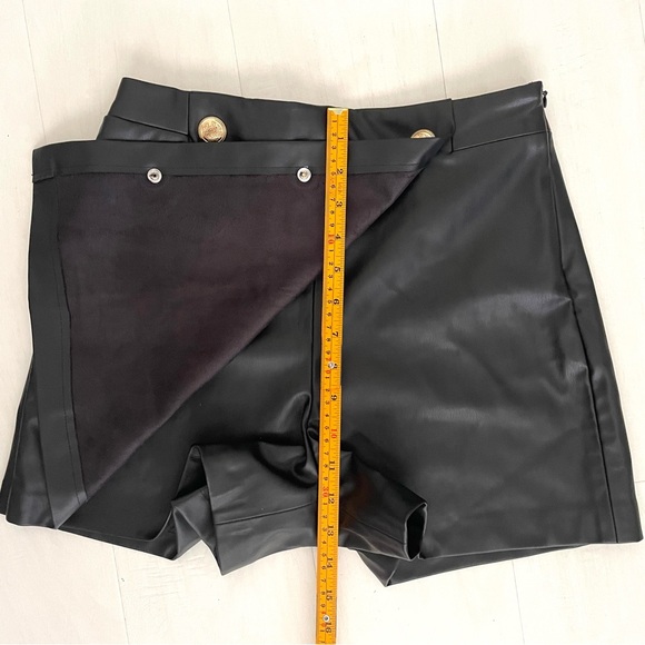 ZARA Black Faux Leather Vegan Skort, size Women’s Small - Picture 8 of 11
